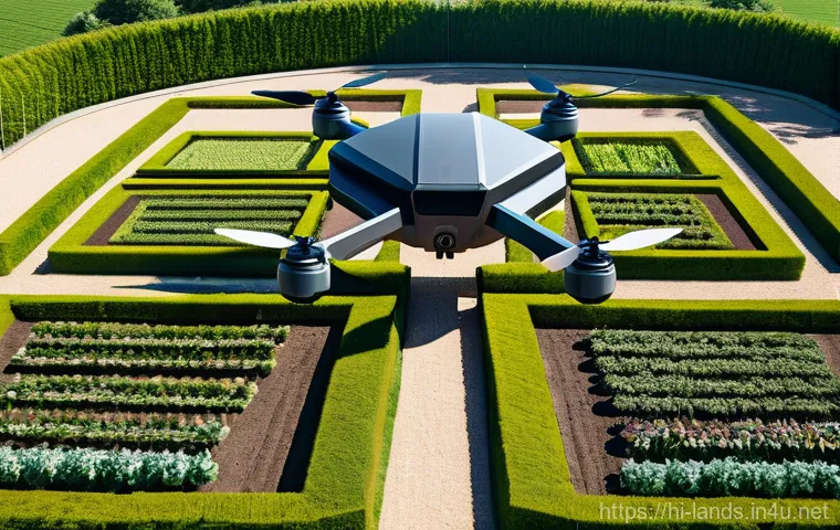 조경 분야의 디지털 트랜스포메이션 사례 - **Prompt:** A close-up, highly detailed shot of a thriving smart garden at home. Lush, vibrant green...