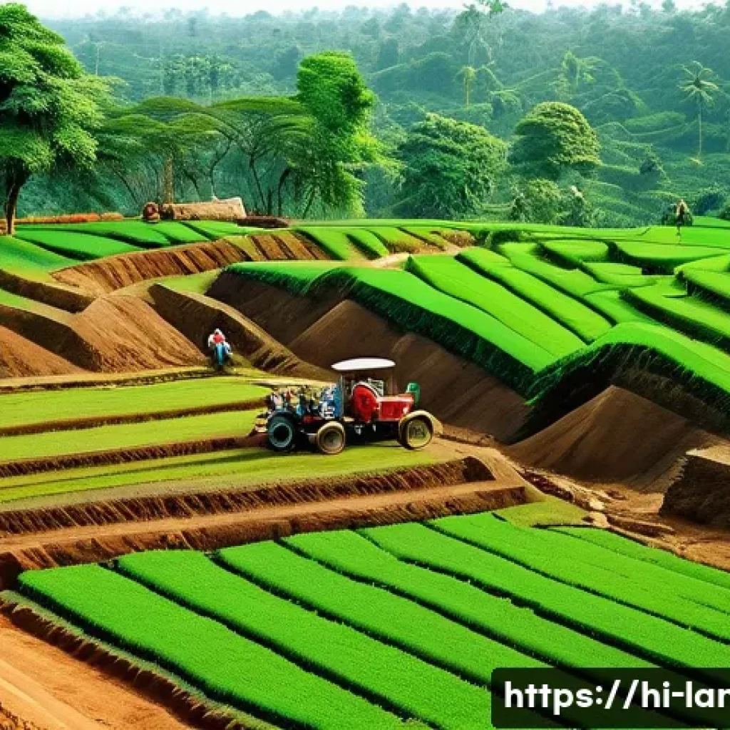 조경 프로젝트 비용 산출법 - A detailed landscape garden scene in a typical Indian home setting, featuring terraced land with vis...