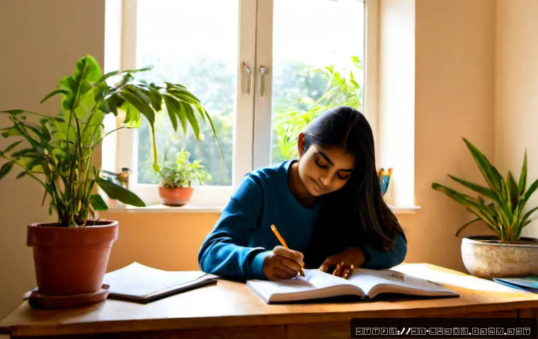 조경 학습 중 동기 유지 방법 - Photorealistic Indian landscape design student studying at a bright home desk, reviewing detailed ga...
